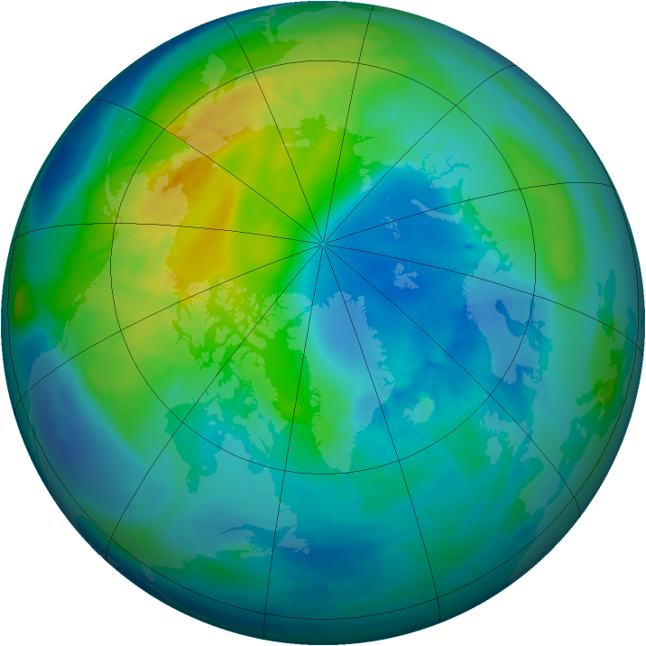 Arctic ozone map for 24 October 2014